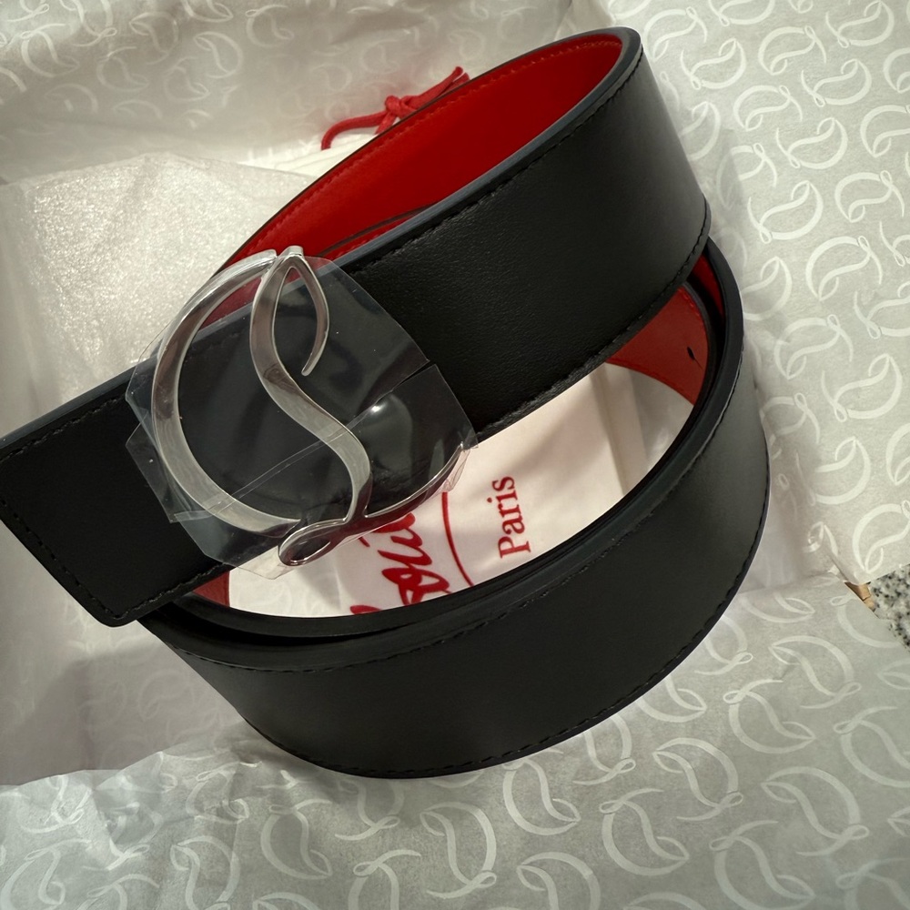 Christian louboutin bell. Stylish Black and Red Belt